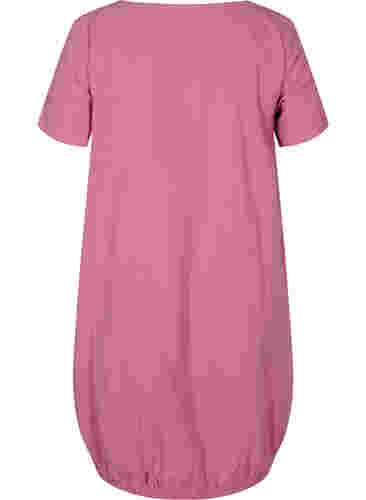 Kortærmet kjole i bomuld, Cyclamen, Packshot image number 1