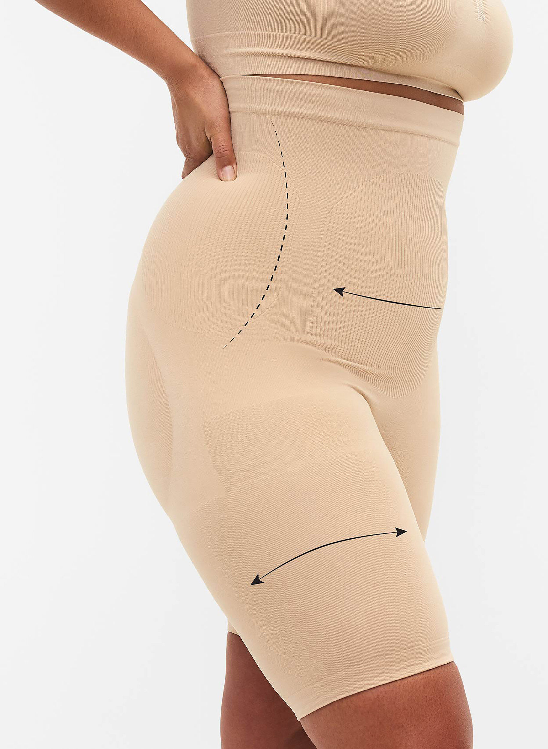 H&oslash;jtaljede shapewear shorts, Beige, Model