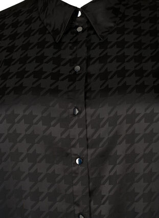 Lang skjorte med houndstooth mønster, Black, Packshot image number 2