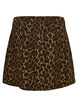 Kort denimnederdel med leopardprint og A-snit, Brun, Packshot image number 1