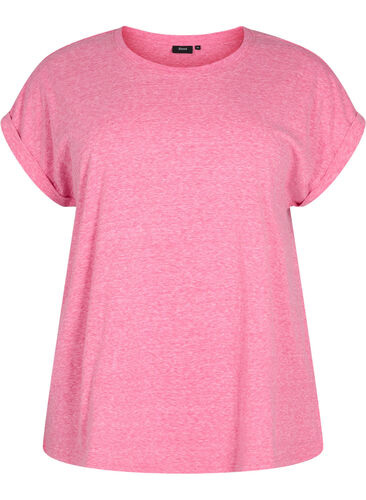 Meleret t-shirt med korte ærmer, Beetroot Purple Mél, Packshot image number 0