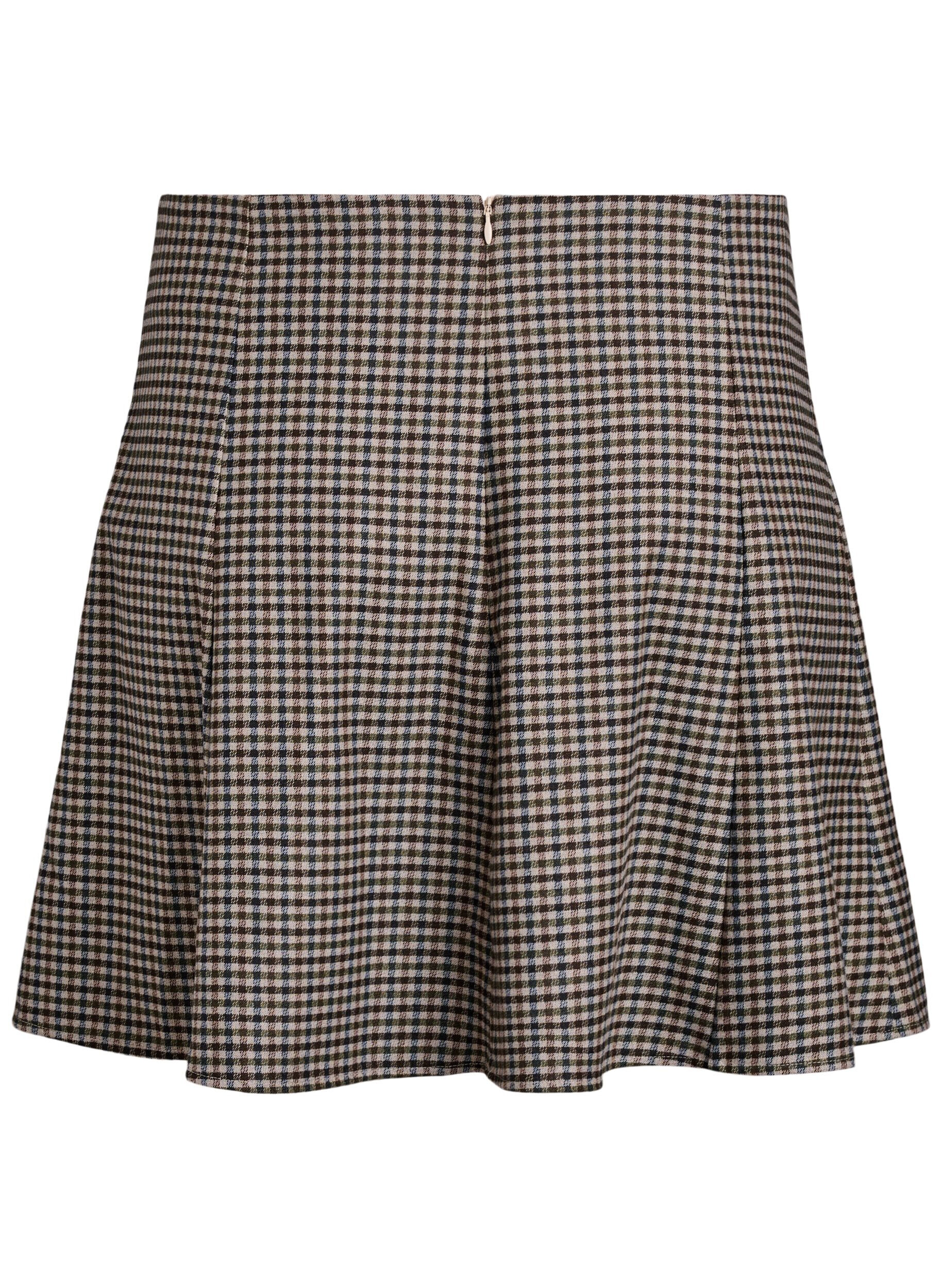 Zizzi Kort nederdel med A-shape, Brun, Packshot image number 1