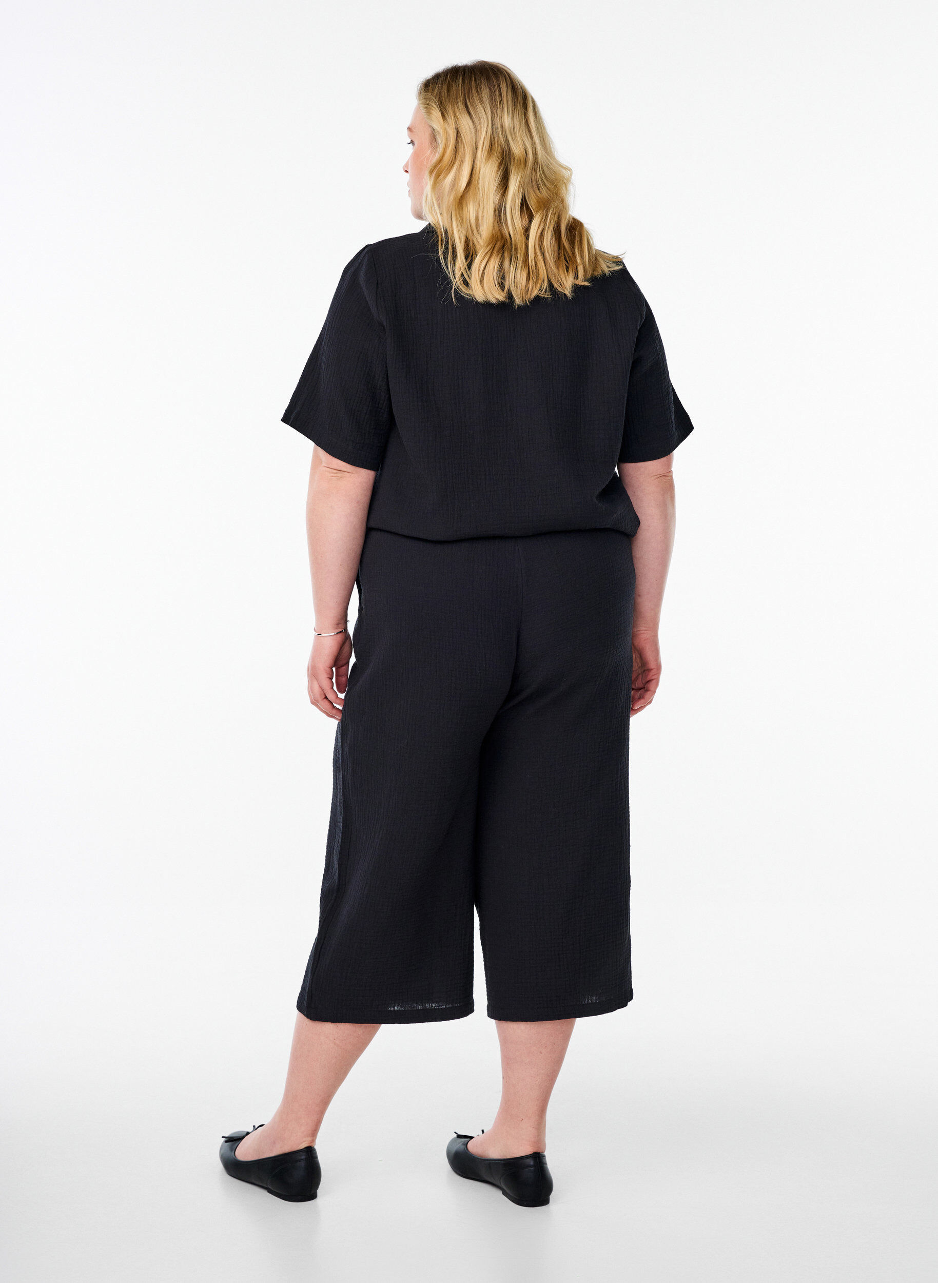 ZizziCulottebukser med h&oslash;j talje, Sort, Model image number 1
