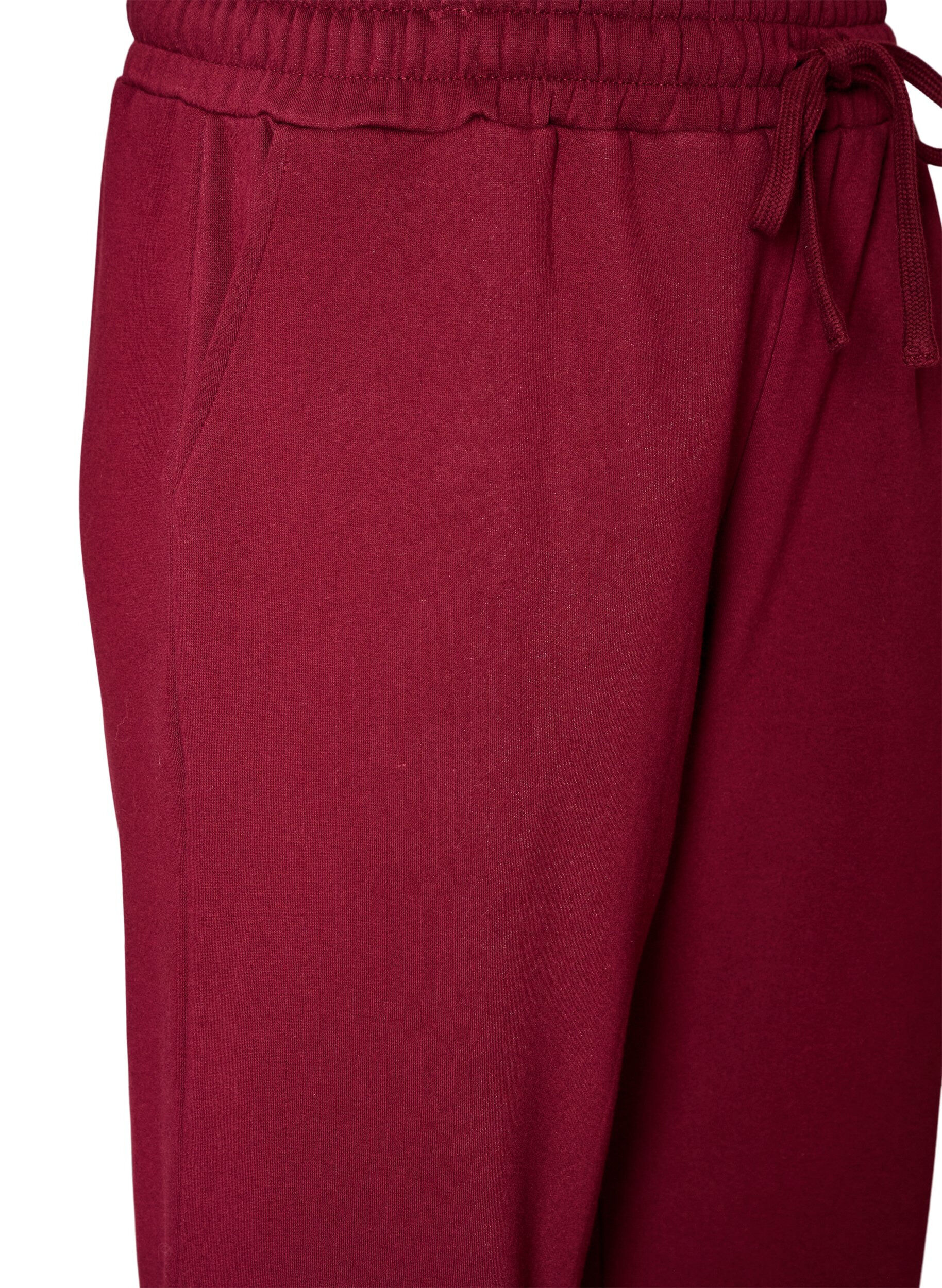 ZizziSweatpants med lommer, R&oslash;d, Packshot image number 2