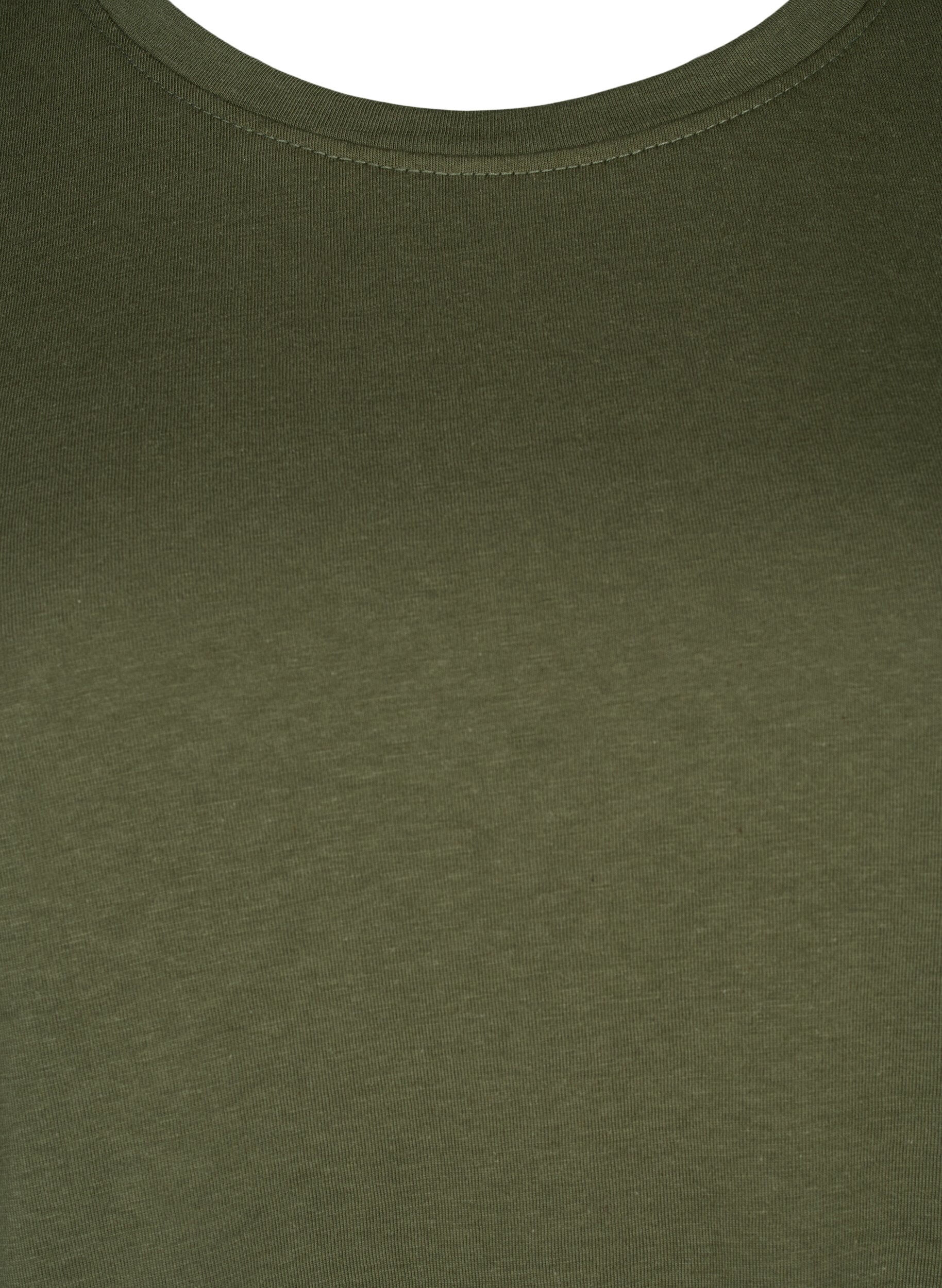 Zizzi FLASH - T-shirt med rund hals, Olivie Night, Packshot image number 2