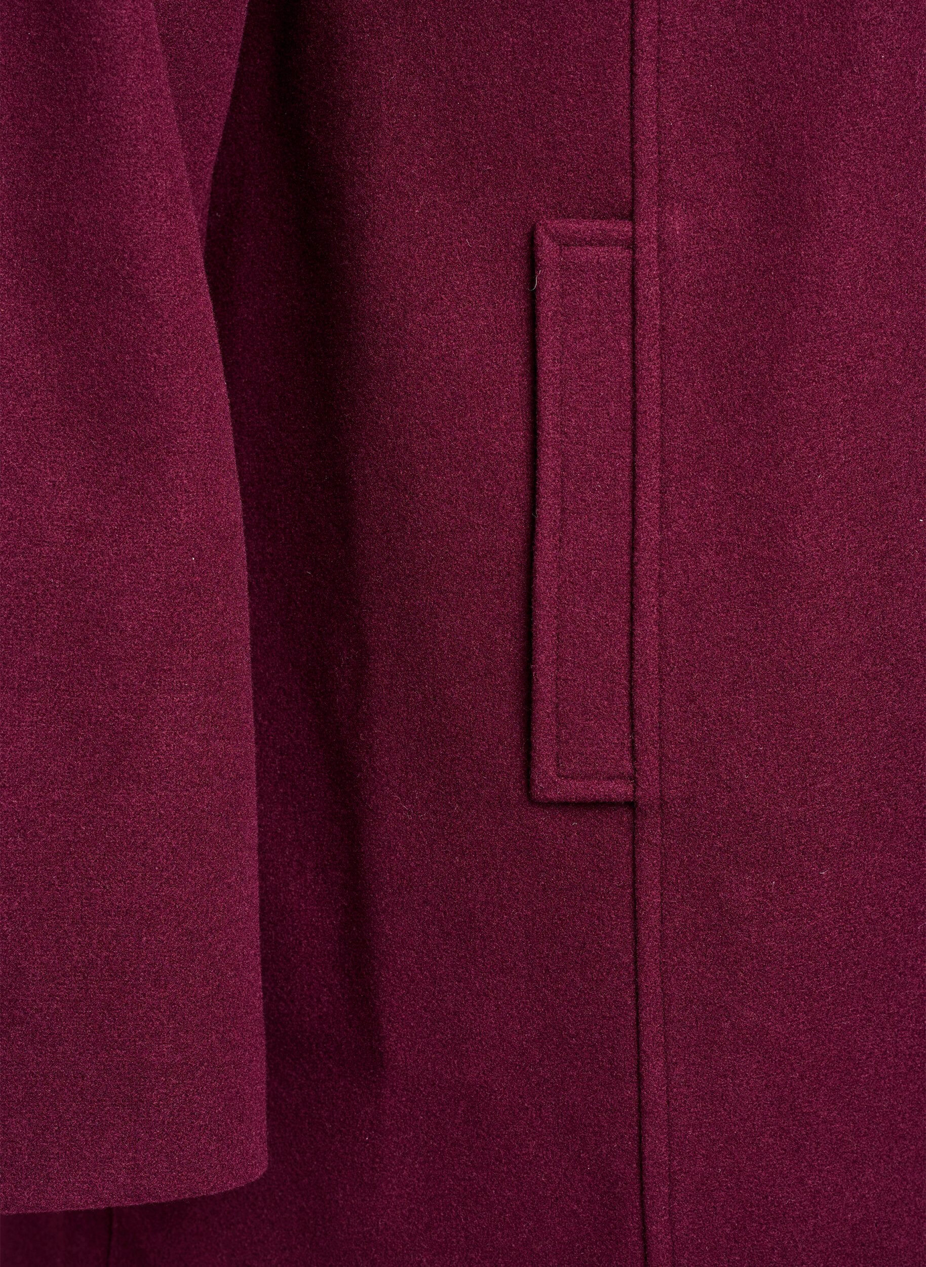 ZizziKort frakke med A-facon, M&oslash;rk Bordeaux, Packshot image number 3