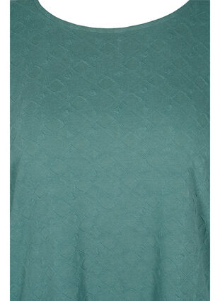 Lang bluse med rund hals og 3/4 ærmer, Sagebrush Green, Packshot image number 2