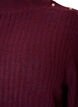 Ribstrikket sweater med ballon&aelig;rmer og knapper, M&oslash;rk Bordeaux, Packshot image number 2