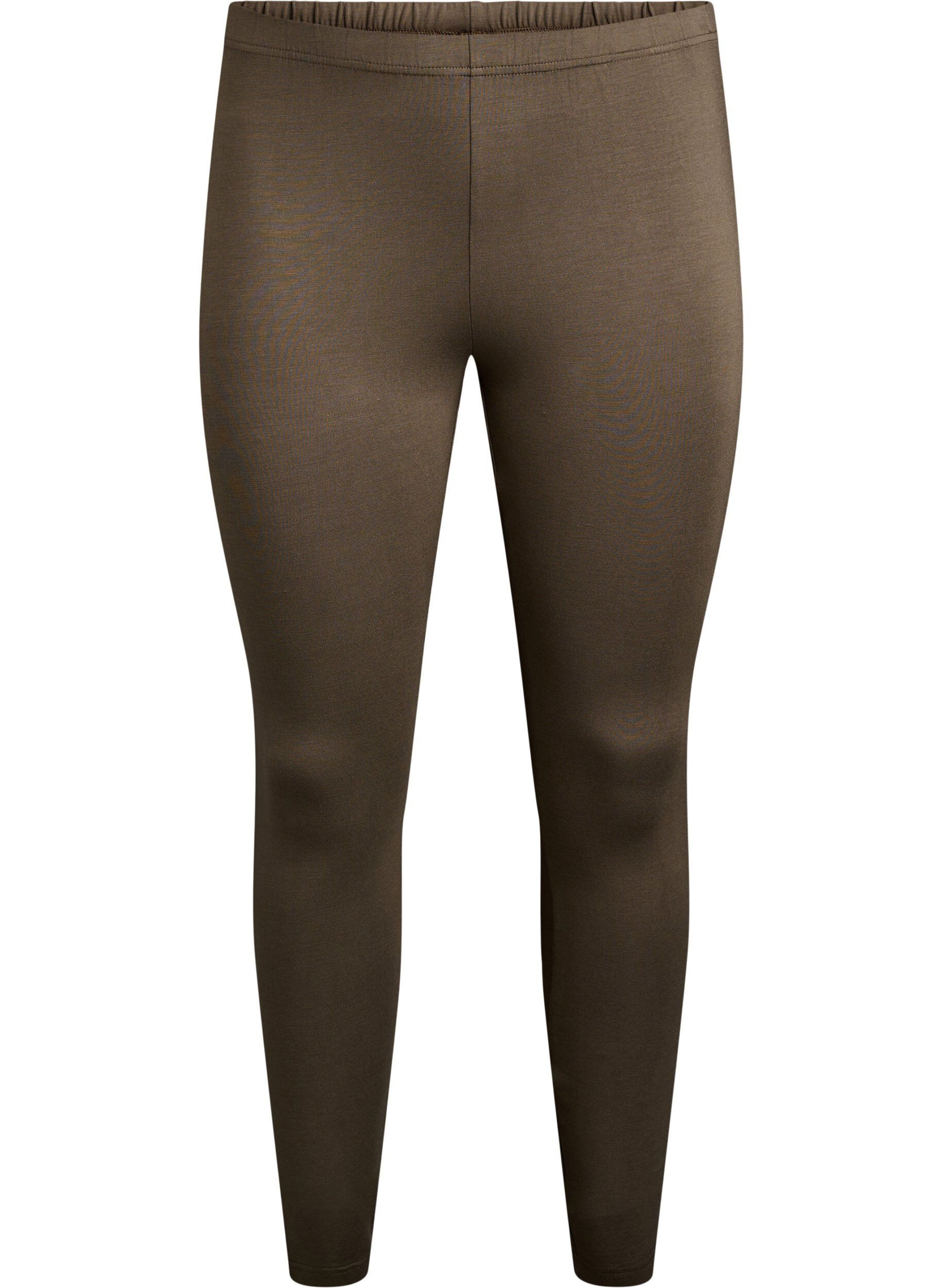 ZizziBasis leggings i viskose, Gr&oslash;n, Packshot image number 0