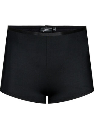 Ensfarvet bikini shorts, Black, Packshot image number 0