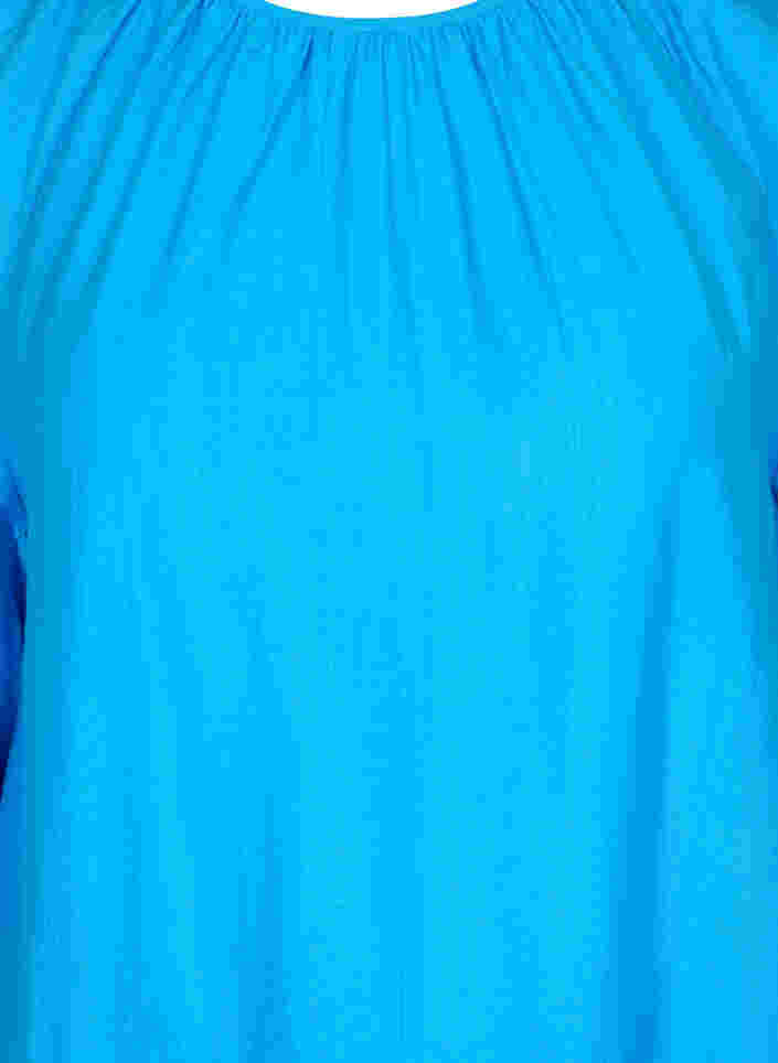 Tunika i a-form med 3/4 ærmer, Brilliant Blue, Packshot image number 2