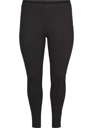 Klassiske ensfarvede leggings, Black, Packshot image number 0