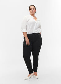 Super slim Amy jeans med snøredetalje, Black, Model
