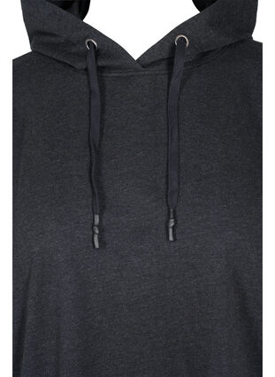 Lang sweatshirt med korte ærmer, Black, Packshot image number 2