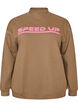 Sweatshirt med h&oslash;j hals og sporty frontmotiv, Brun, Packshot image number 0