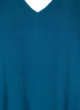 Viskose bluse med 2/4 ærmer og læg, Moroccan Blue, Packshot image number 2