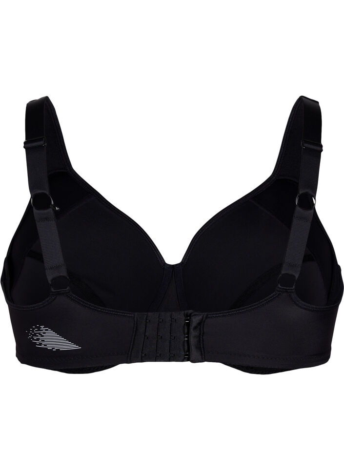 CORE, HIGH SUPPORT WIRE BRA - Sports bh med b&oslash;jle, Sort, Packshot image number 1
