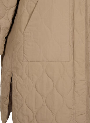Lang quiltet jakke med lynlås og lommer, Amphora, Packshot image number 3