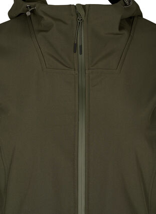 Softshell jakke med hætte og justerbar talje, Forest Night, Packshot image number 2