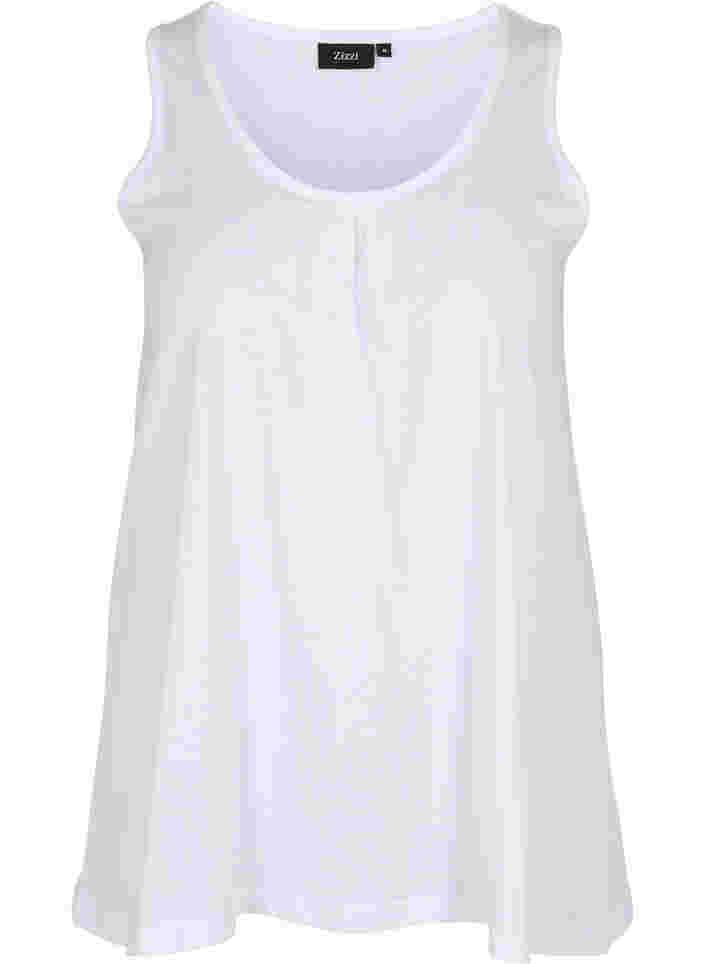 Ærmeløs top med a-shape, Bright White