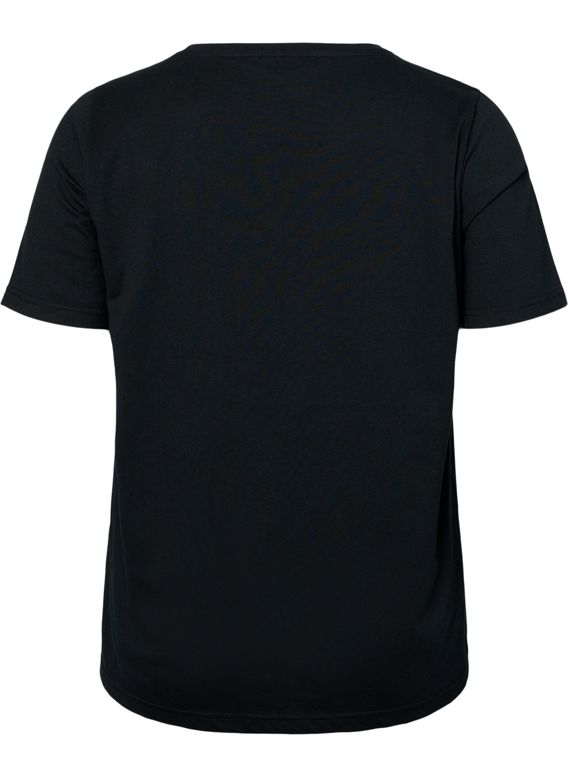 Zizzi FLASH - 2-pak t-shirt med motiv, Black/Port Royale , Packshot image number 2