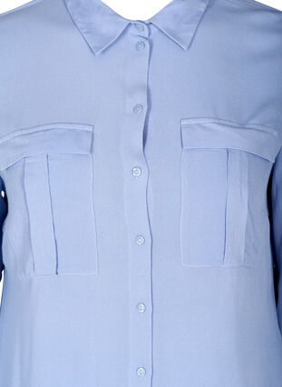 Viskose skjorte med brystlommer, Blue Heron, Packshot image number 2
