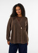 Strikket cardigan med asymmetrisk lukning, Brun, Model image number 0