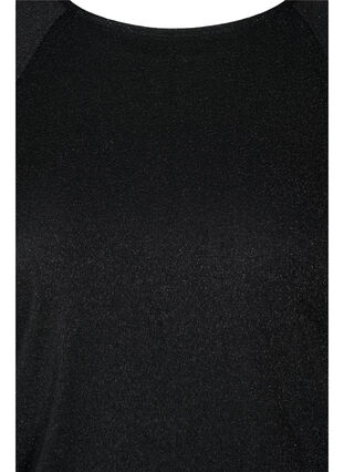 Kortærmet jumpsuit med glimmer, Black, Packshot image number 2
