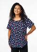 Kort&aelig;rmet bluse med tekstur, Bl&aring;, Model image number 0