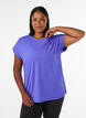Ensfarvet tr&aelig;nings t-shirt, Bl&aring;, Model image number 0