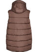 Lang vest med h&aelig;tte og lommer, Brun, Packshot image number 1
