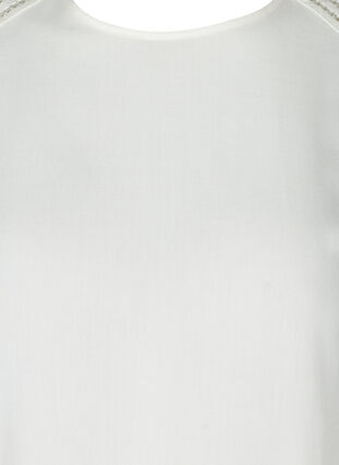 Kortærmet bluse i viskose, Bright White, Packshot image number 2