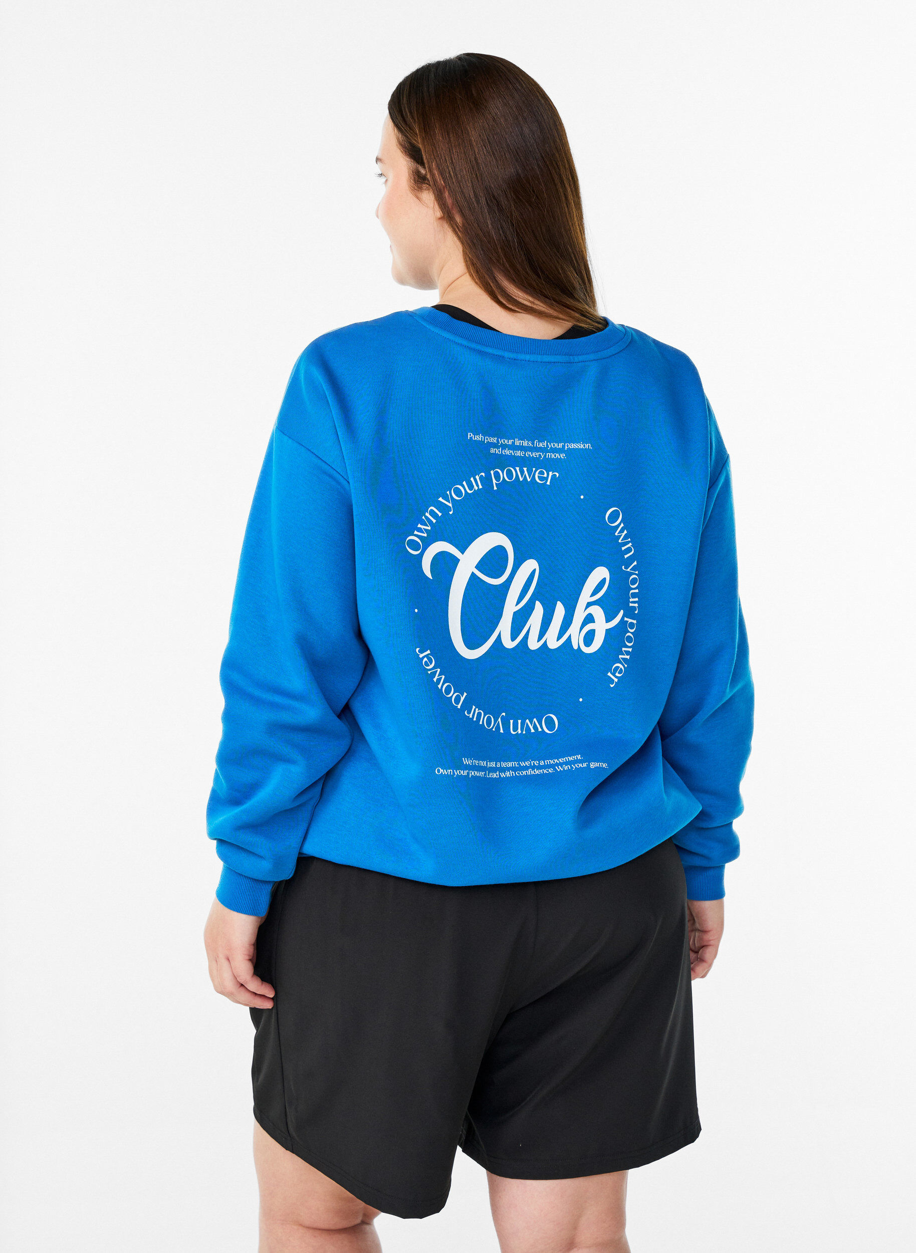 ZizziSweatshirt med tekstprint, Bl&aring;, Model image number 2
