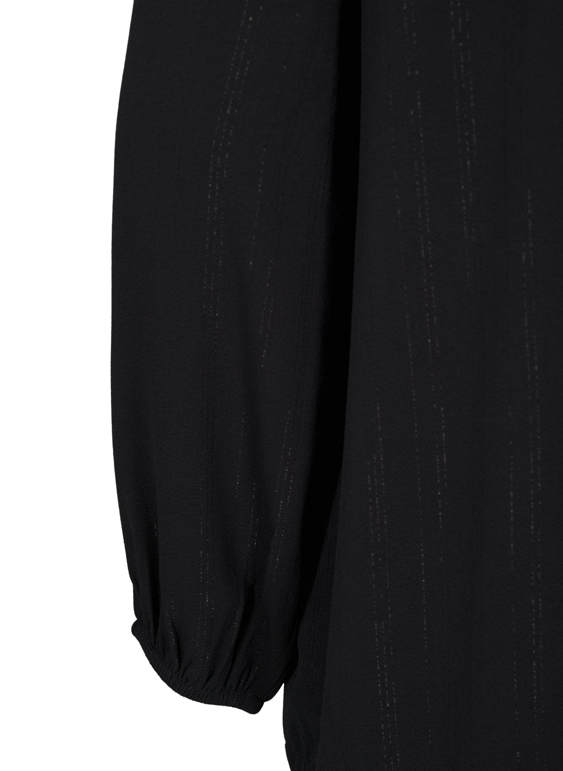 ZizziBluse med s&oslash;lv glimmer, Sort, Packshot image number 3