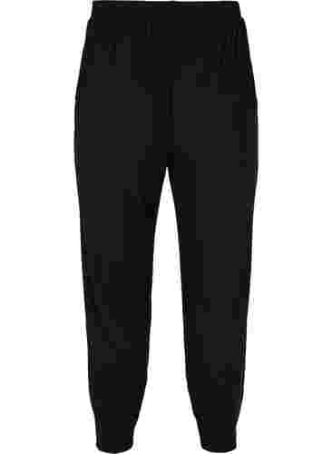 Løse viskose bukser med lommer, Black, Packshot image number 1