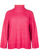 Strikbluse med rullekrave, Virtual Pink Mel., Packshot image number 0