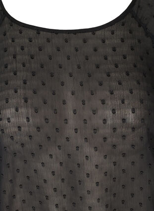 Langærmet mesh bluse med smock, Black, Packshot image number 2