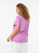 T-shirt i &oslash;kologisk bomuld med hulbroderi, Lilla, Model image number 2