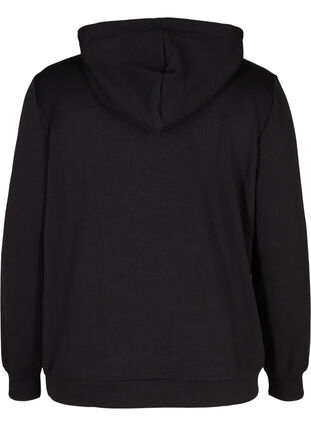 Sweatshirt med lommer og hætte, Black, Packshot image number 1