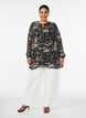 Tunika med blomsterprint og A-form, Sort, Model image number 1