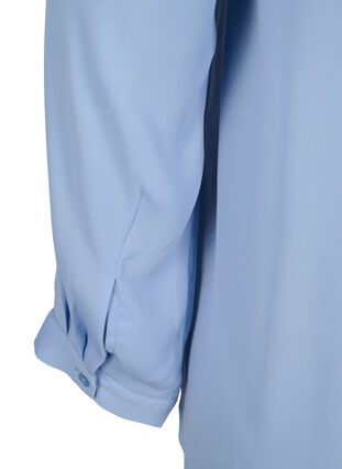 Ensfarvet skjorte med v-udskæring, Serenity, Packshot image number 3