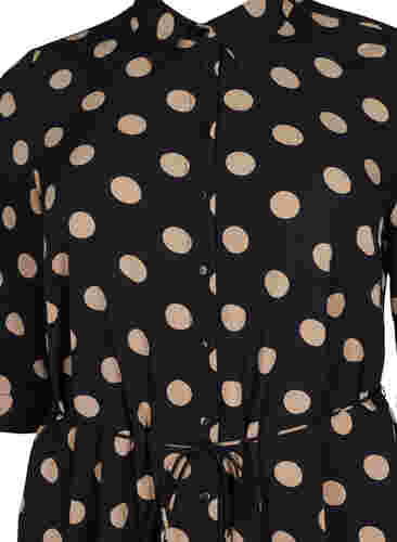 FLASH - Skjortekjole med prikker, Black Brown Dot, Packshot image number 2