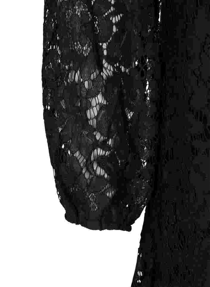 Blondekjole med lange ærmer, Black, Packshot image number 3