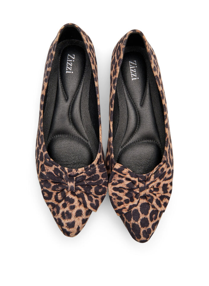 Wide fit - Ballerina med sløjfe, Brun, Packshot image number 2