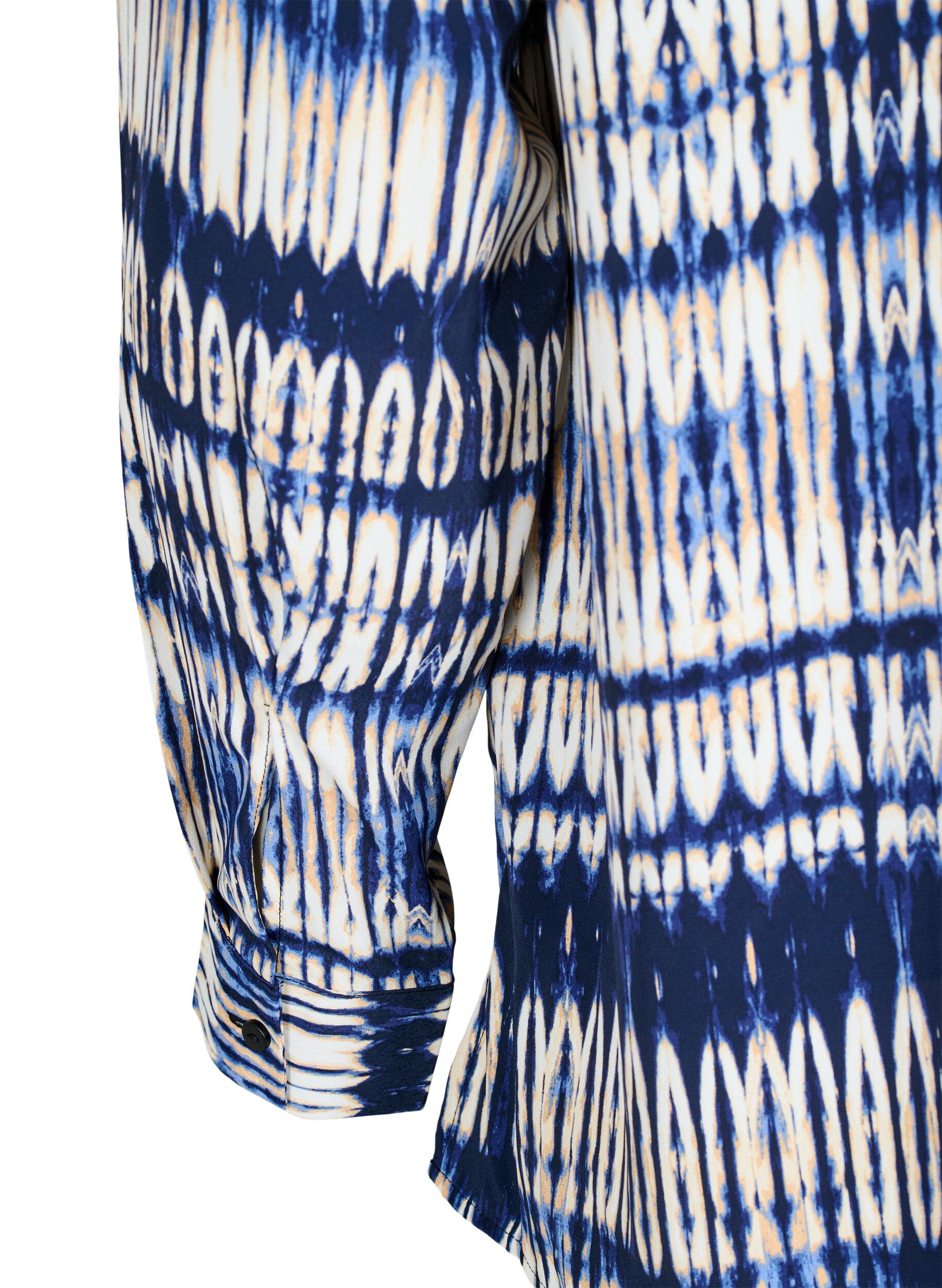 Zizzi Skjorte med m&oslash;nster, Bl&aring;, Packshot image number 4