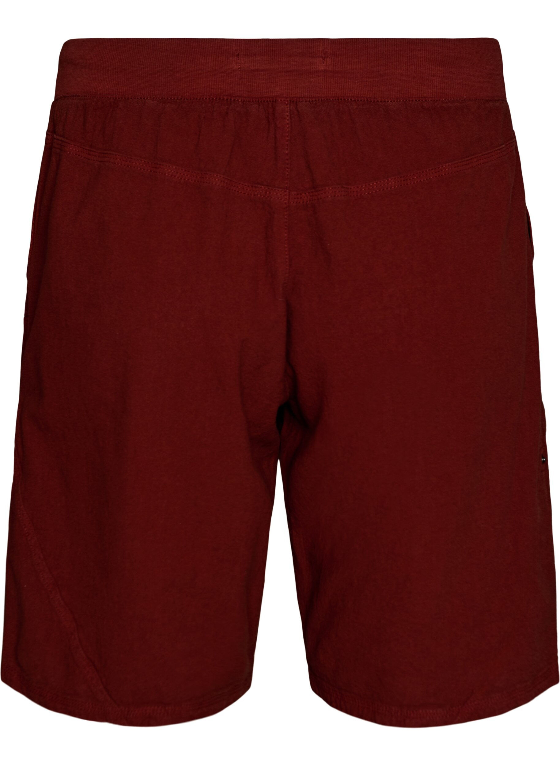 Zizzi L&oslash;se shorts i bomuld med lommer, R&oslash;d, Packshot image number 1