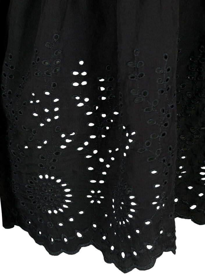 Viskose bluse med broderi anglaise, Black, Packshot image number 3