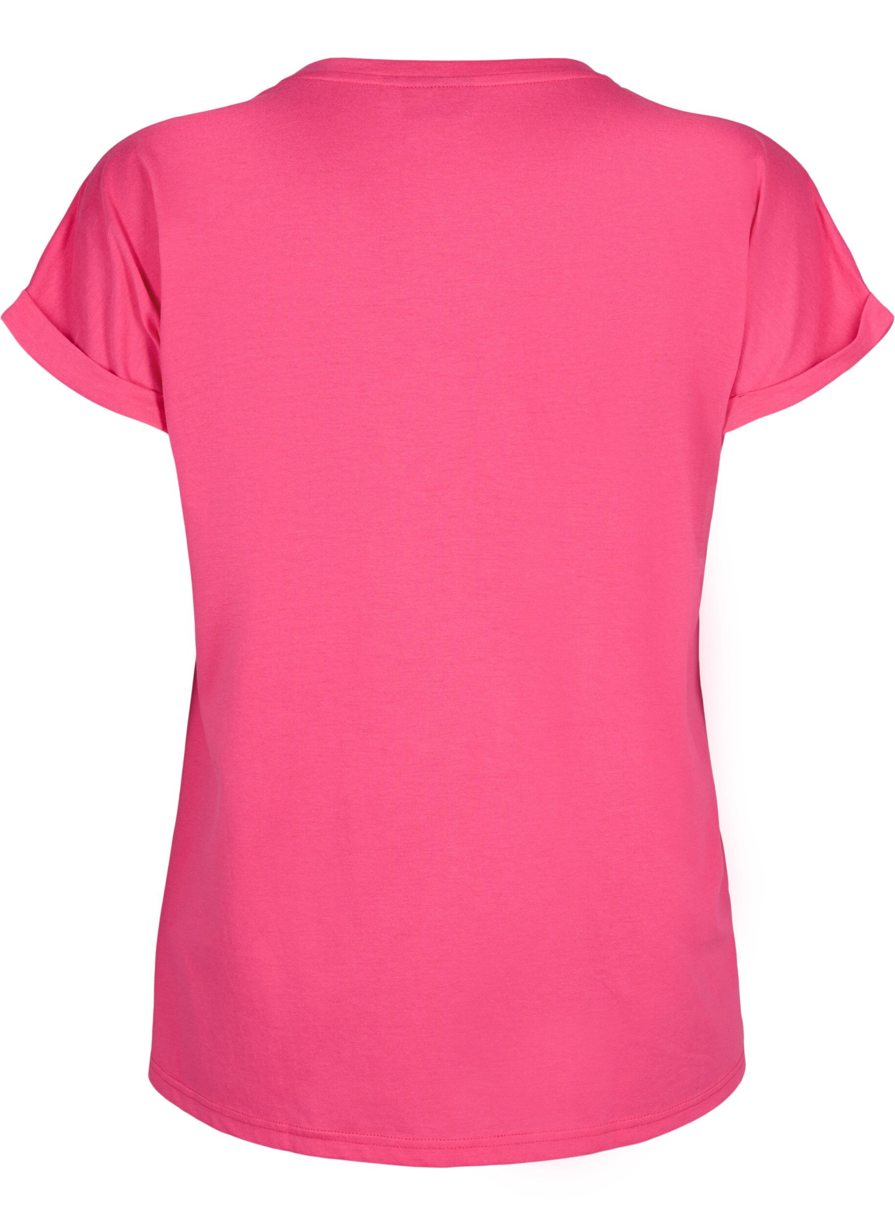 ZizziKort&aelig;rmet t-shirt i bomuldsblanding, Lyser&oslash;d, Packshot image number 1