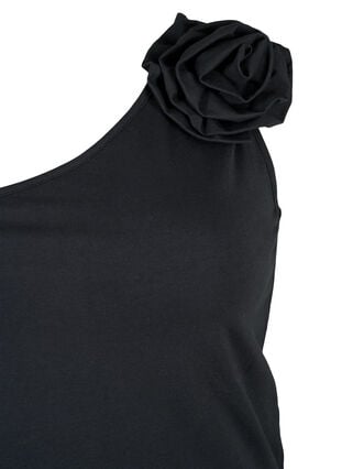 One-shoulder top med rose, Black, Packshot image number 2