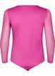 Bodystocking med blonder og mesh, Fuchsia Red, Packshot image number 1